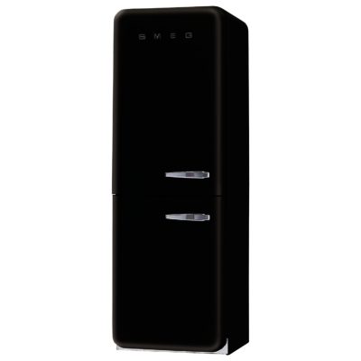 Smeg FAB32LNN 60cm 'Retro Style' Frost Free Fridge Freezer in Black with Left Hand Hinge